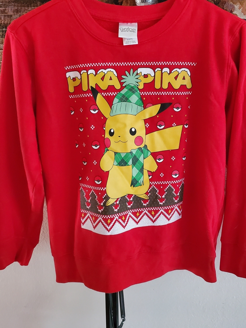 Pika Pika Red Kids Long-Sleeve Top